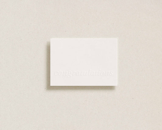 'congratulations' embossed greeting card