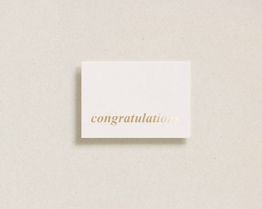 'congratulations' gold foil greeting card