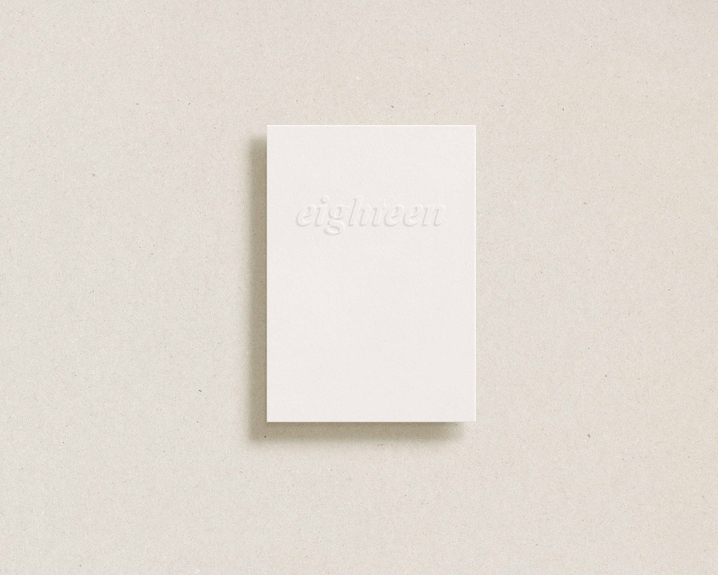 'eighteen' embossed greeting card