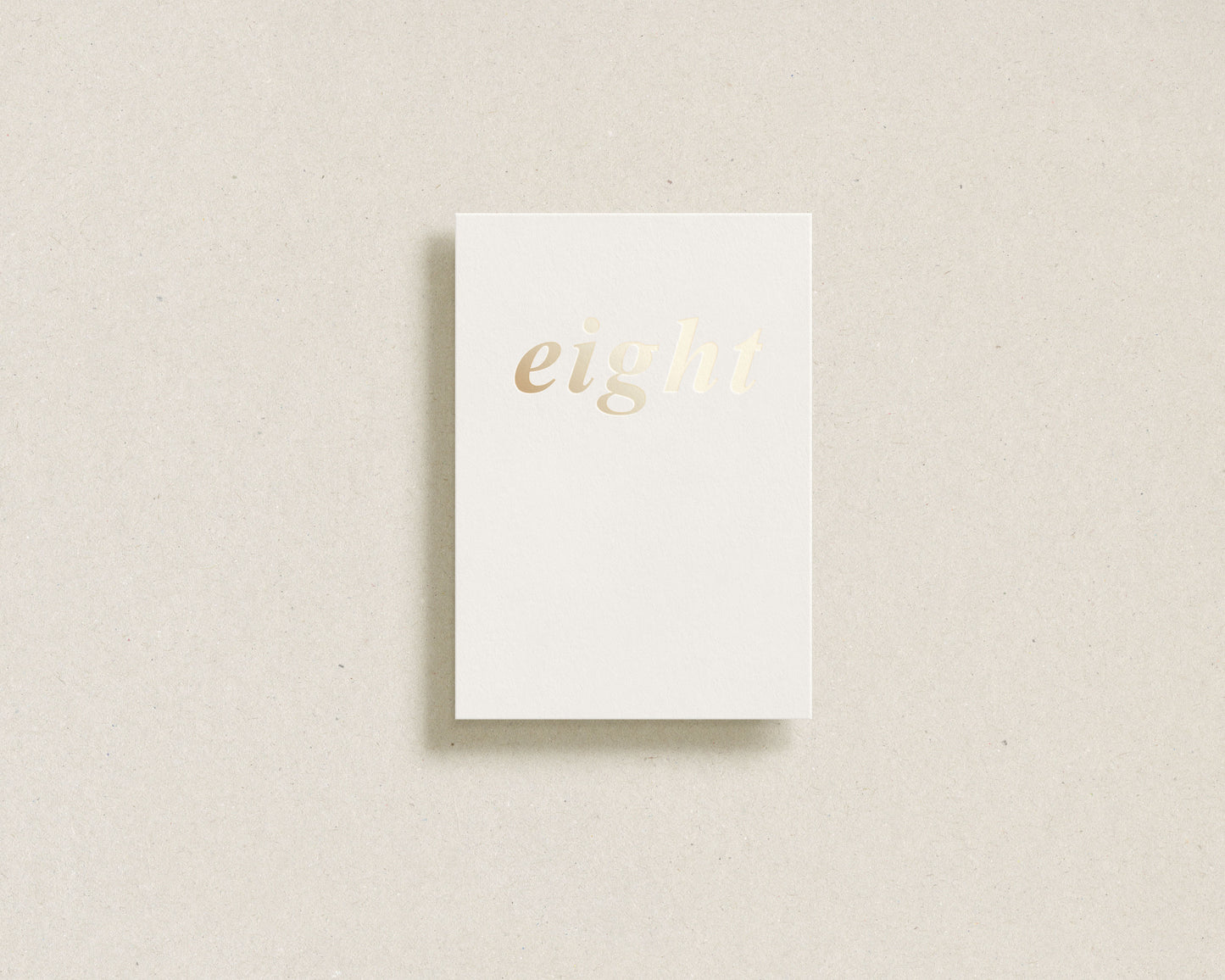 'eight' gold foil greeting card
