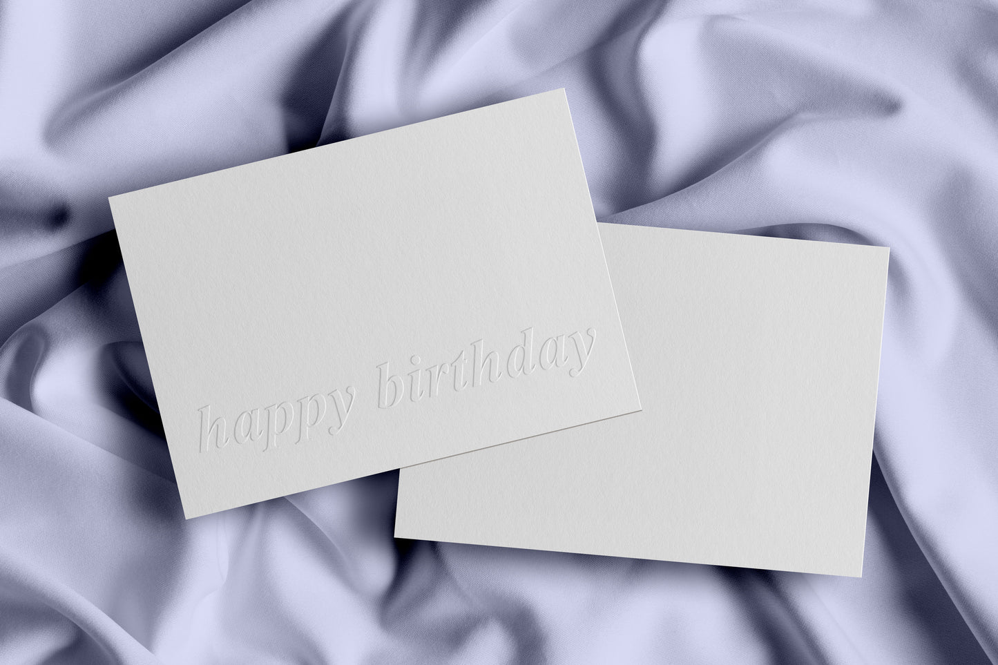 Elevated Happy Birthday greeting card. Embossing on crisp white cardstock