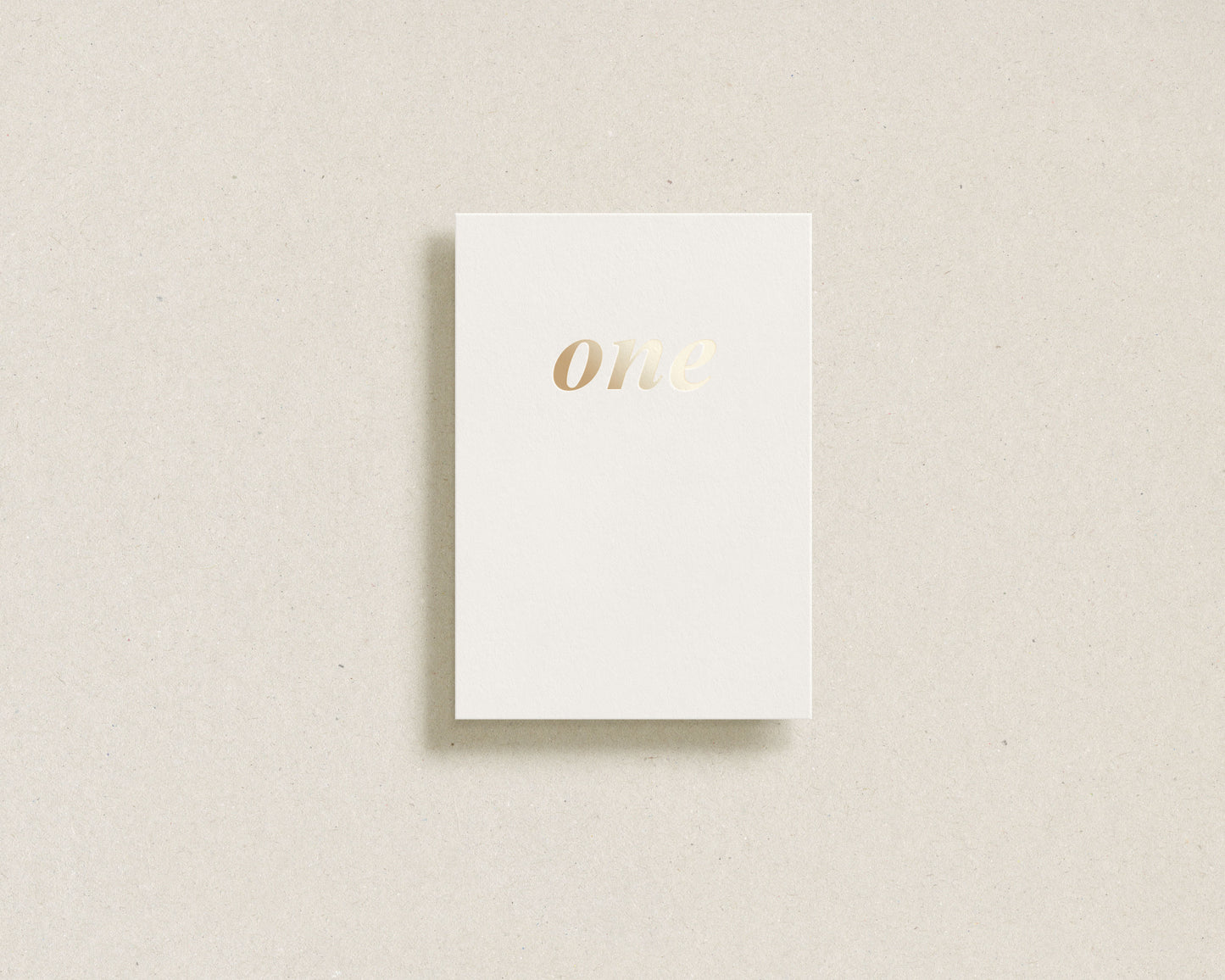 'one' gold foil greeting card