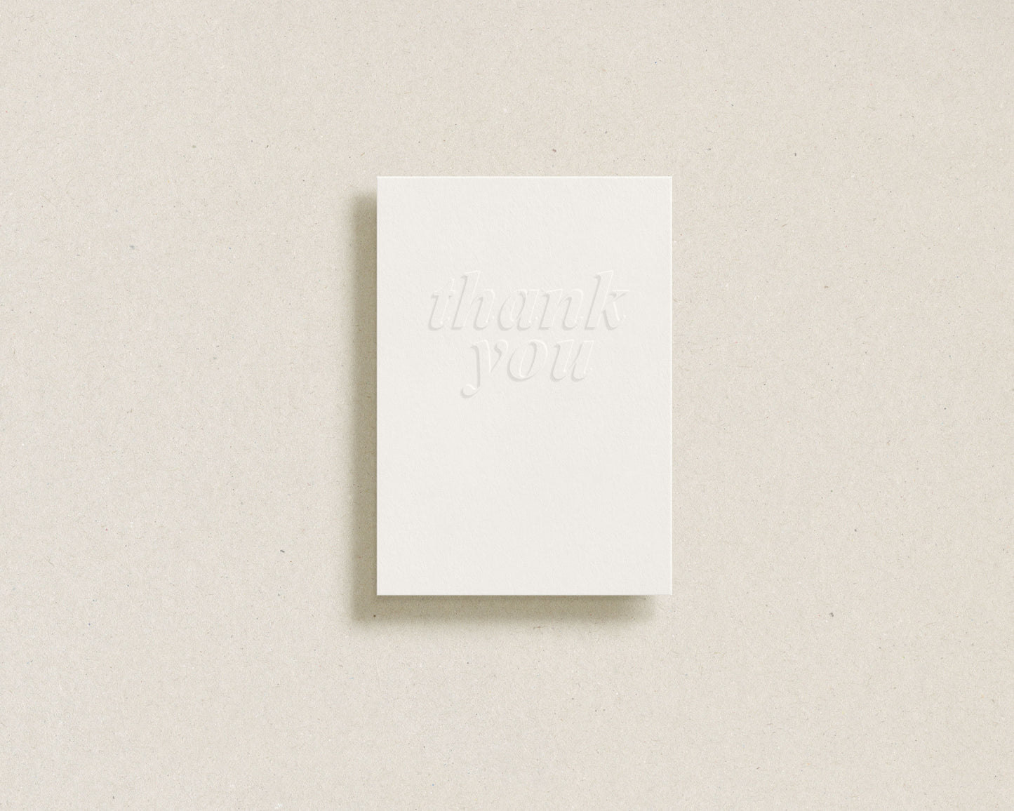 'thank you' embossed greeting card