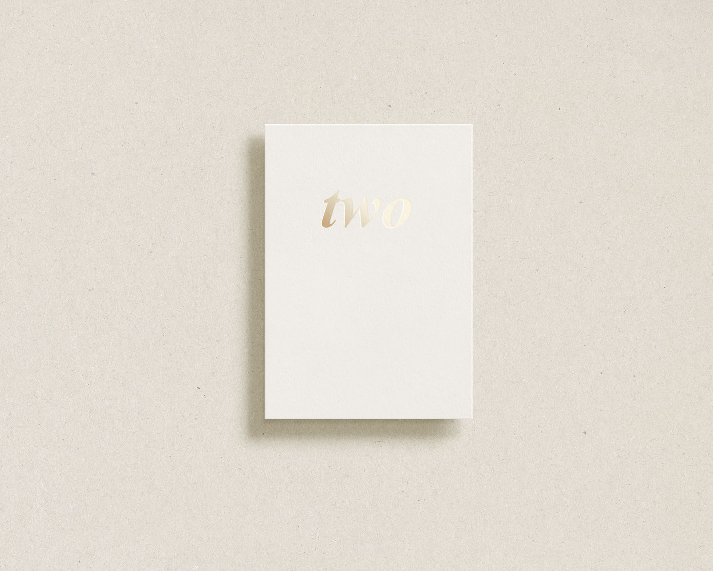 'two' gold foil greeting card