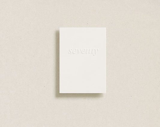 'seventy' embossed greeting card
