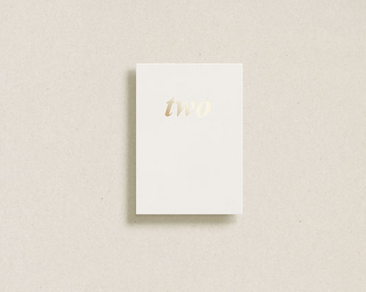 'two' gold foil greeting card